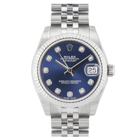 rolex 178274 for sale|ladies Rolex blue face diamonds.